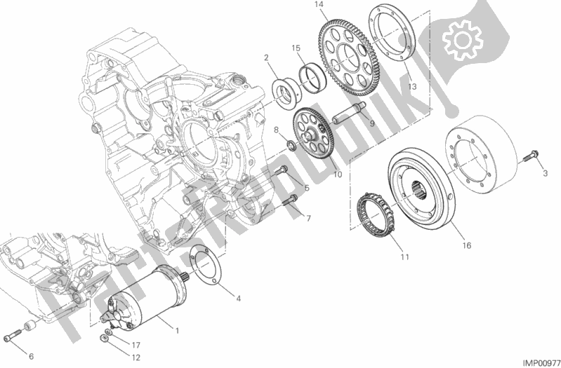 Alle onderdelen voor de Elektrisch Starten En Ontsteken van de Ducati Monster 1200 25 TH Anniversario USA 2019